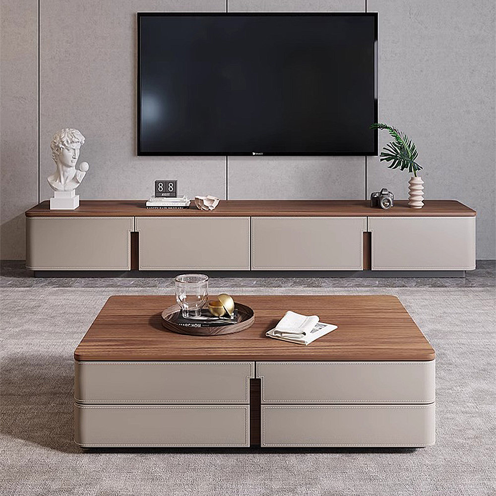 Bkoksety Modern light luxury coffee table TV cabinet set - Wayfair Canada
