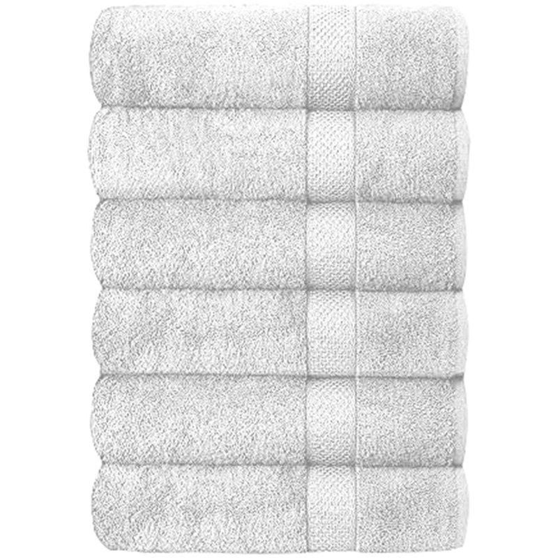 Hotel & Spa 100% Cotton Bath Towels (Set of 6), White