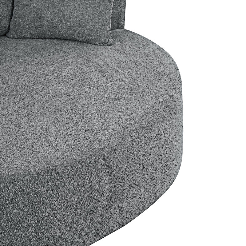 Swivel Round Sofa Chair With Removable Pillows, Dark Gray