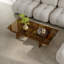 Table basse 47 "en bois massif de style moderne Mid-Century avec plateau en verre trempé fumé