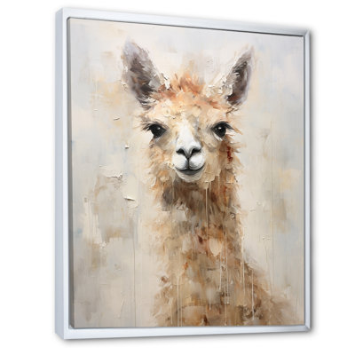 Minimalisme, grunge, alpaga, portrait sur toile