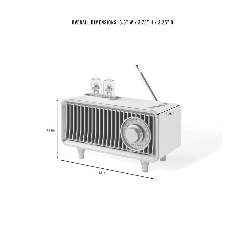 Milton White Sand Portable Vintage Radio with Bluetooth