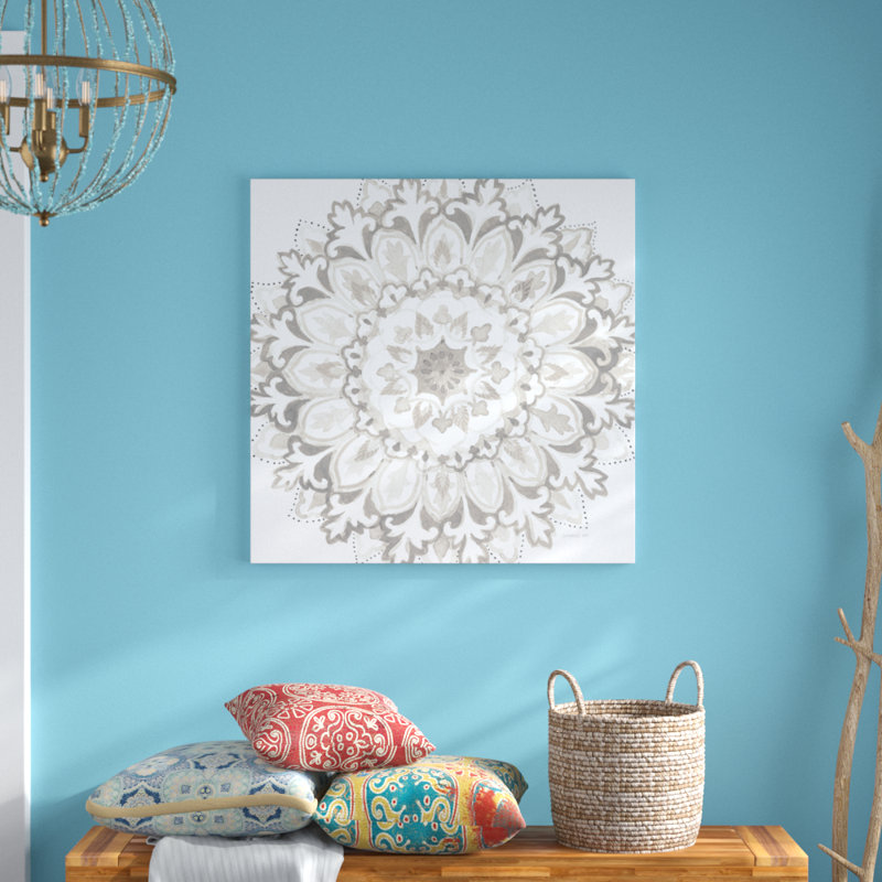 Mandala Delight II Neutral Crop by Danhui Nai - No Frame Print on Canvas, 91cm H x 91cm W x 3.8cm D
