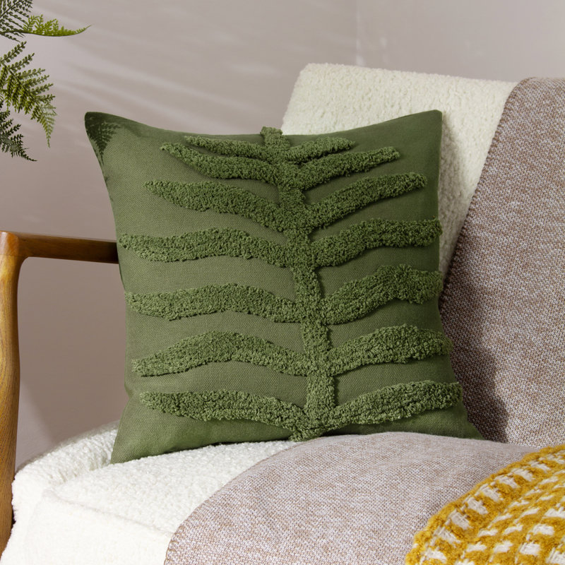 Dakota Floral Square Throw Cushion, Green