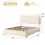 Boucle Upholstered Platform Bed Frame with Adjustable Headboard & Soft Rounded Corners-453388262-453388264