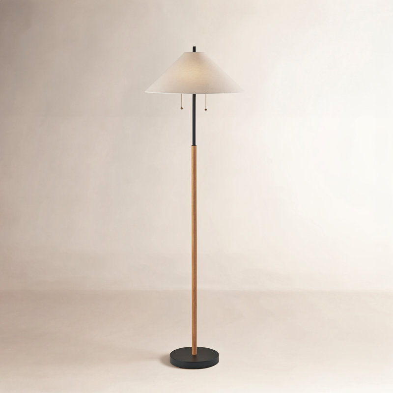 Lampe sur pied 62 po Florina, Naturel / noir, Ivoire ivoire