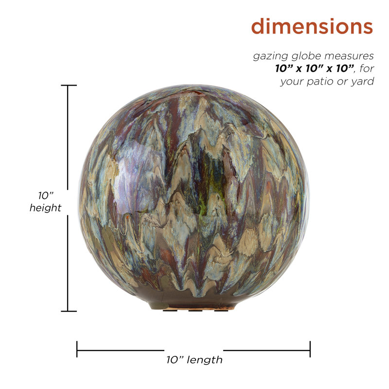 Kitson Weather Resistant Ceramic Abstract Gazing Ball