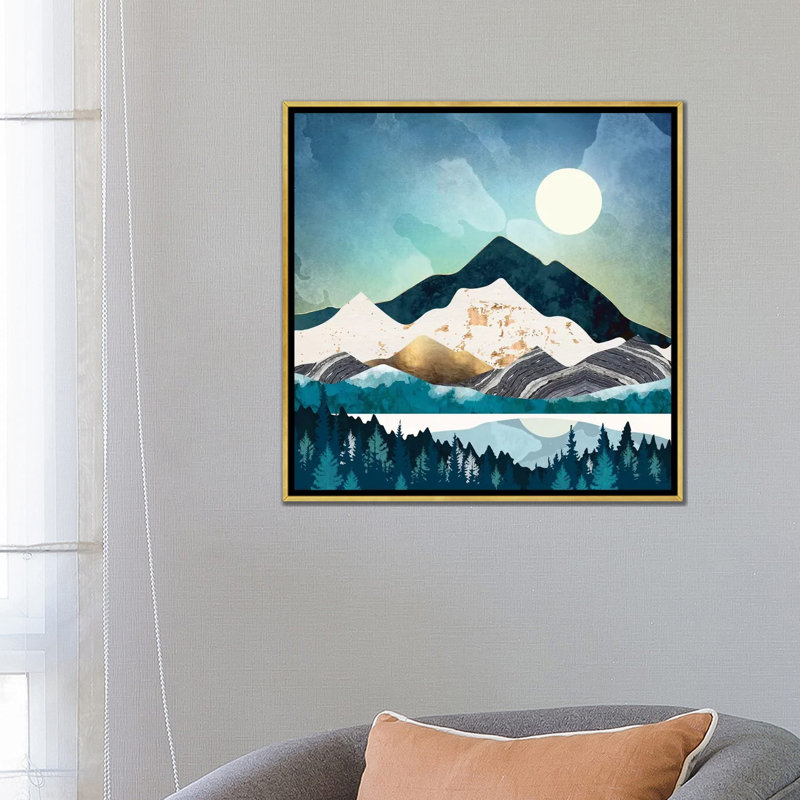 «Evening Forest», reproduction d'impression, Toile encadrée d'or, Pas de tapis, H 26 po x l 26 po x P 1,5 po