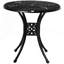 Table de salle à manger ronde 30 "avec trou pour parasol, table bistro d'extérieur en fonte d'aluminium antique seulement