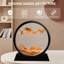 Tableau artistique de 30 cm (12 pouces) représentant les profondeurs marines, en verre rond, avec du sable en mouvement 3D.-545663398