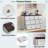 Farmhouse Dresser With 6 Drawers, Round Handles And Wood Grain Surface-2077723263