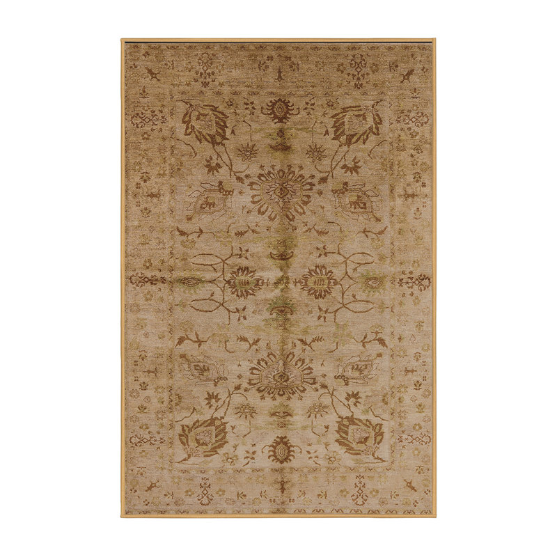 Tapis oriental brun / beige Hampig, Rectangle 4 pi x 6 pi