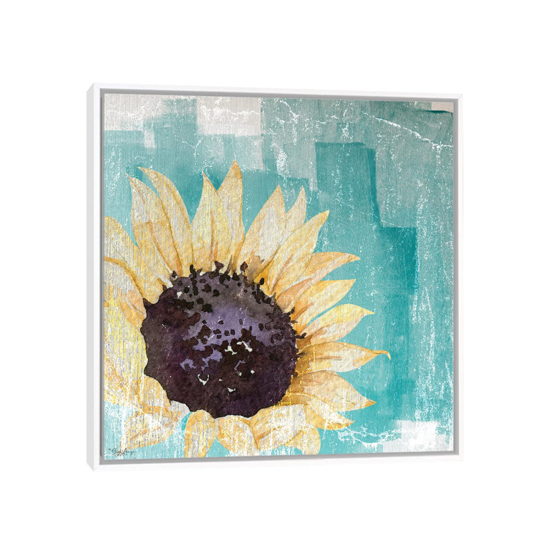 Sunflower Teal by Gigi Louise - Painting on Canvas