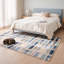 Tapis Clover moderne à rayures effet pinceau, bleu marine, turquoise, gris, crème et rose, lavable à la machine, antidérapant, à poils courts, pour l'intérieur et l'extérieur, adapté aux animaux domestiques, idéal pour le salon, la chambre, la salle à manger, l'entrée, le couloir ou le bureau.-806017812