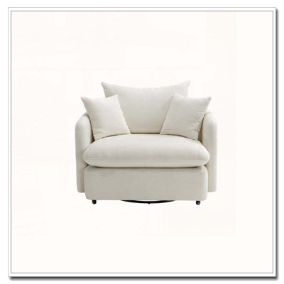 360° Swivel Chairs, Oversized Sofa Armchairs Cushion with 3 Pillows