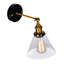 Applique murale 7 po moderne noire et dorée pour chambre à coucher, couloir, entrée - 1 lumière E26 - Compatible avec DEL-73321002