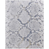 Geometric Area Rug in Gray