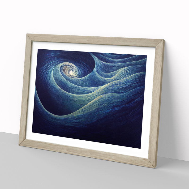 Uplifting Modern Abstract Art - Framed Print, 46cm H x 64cm W x 2cm D, Oak