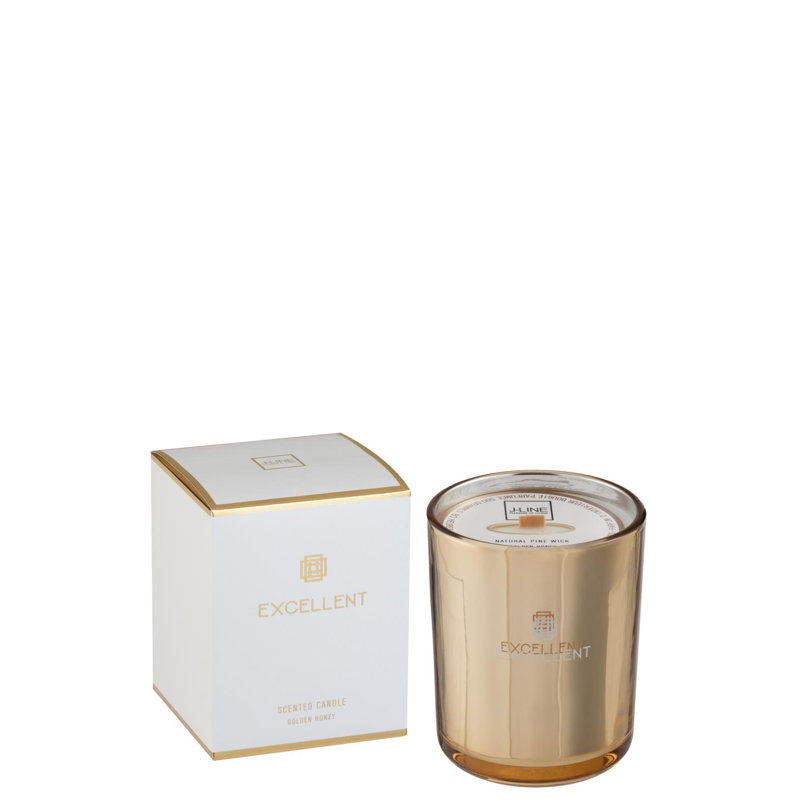 Seasonal Scented Jar Candle with Glass Holder, Golden