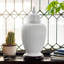 24" Antique White Ridged Temple Jar