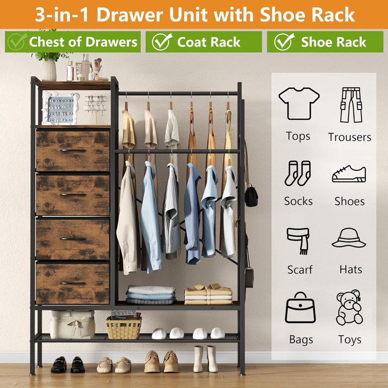 110cm W 4 - Drawer Chest of Drawers