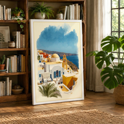 Mediterranean Village Coastal - Wrapped Canvas