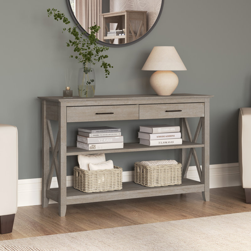 Huckins 47" Console Table, Washed Gray