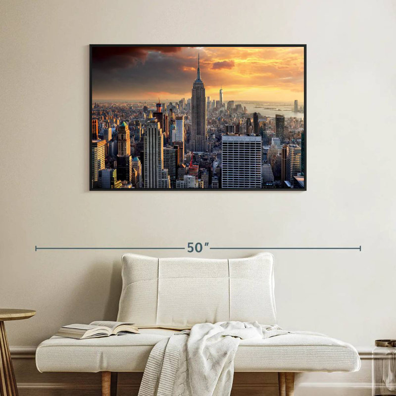 New York City High Rises, Floating Frame Black, 40" X 27"