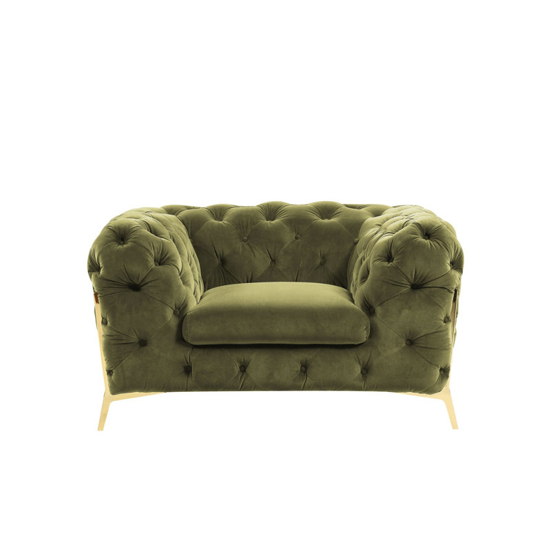 Anika Velvet Armchair, Green Velvet 