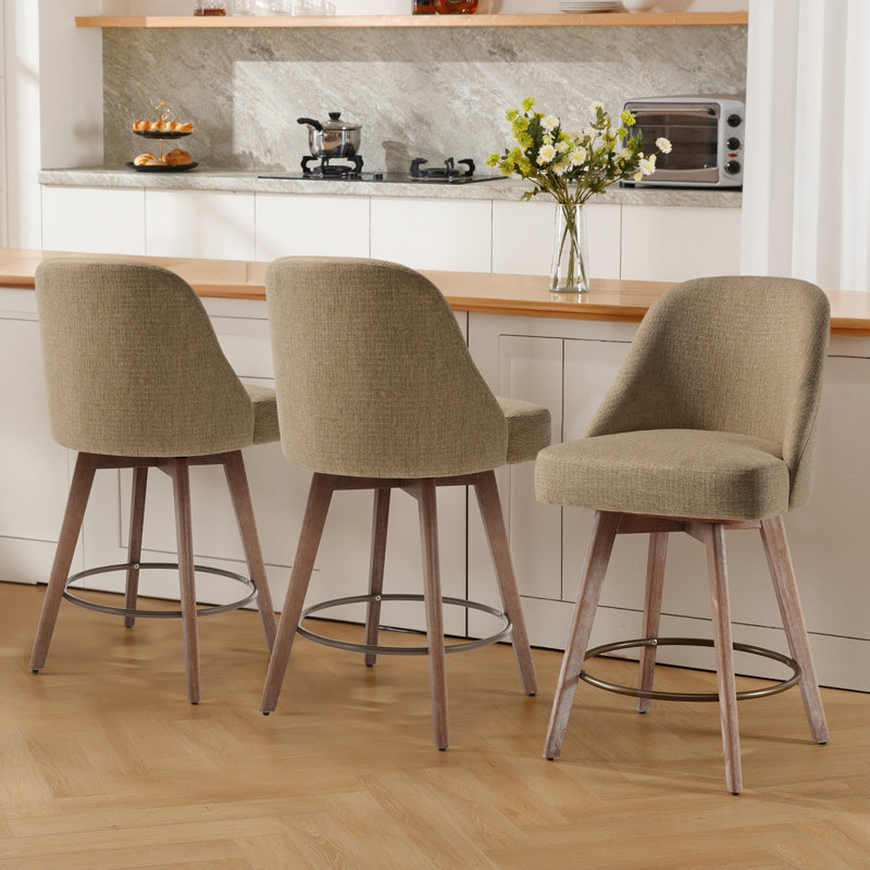 Tabouret de comptoir pivotant 26 po Makylia, Sable