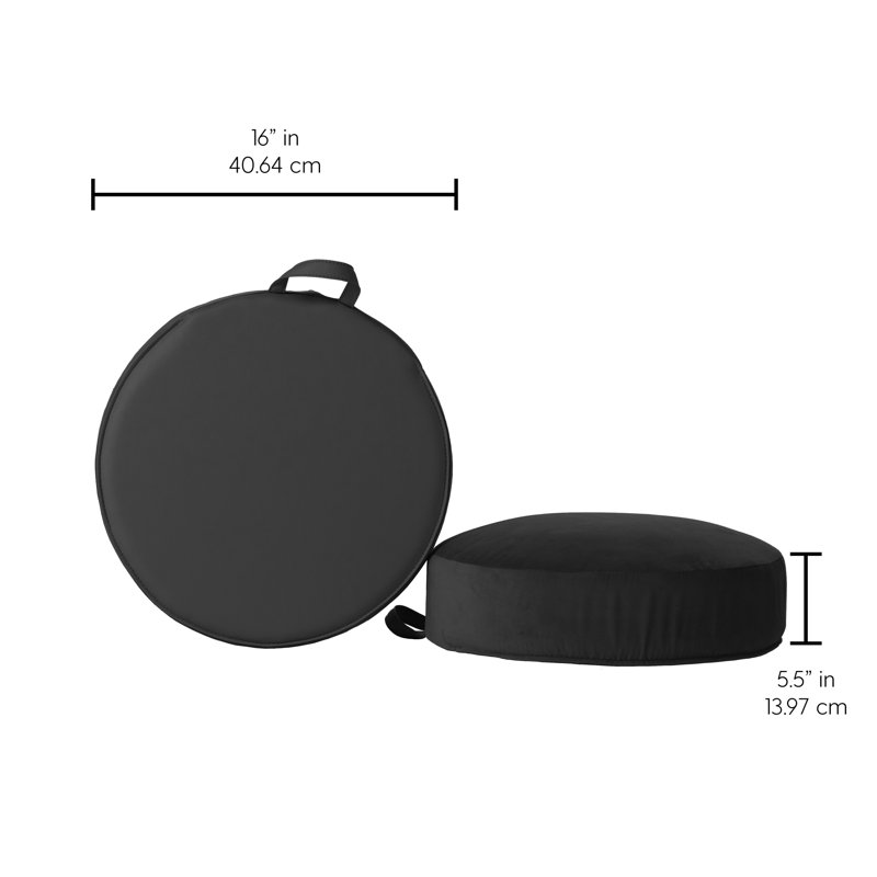 Overstuffed Microfiber Cushions, 2-Pack, Onyx