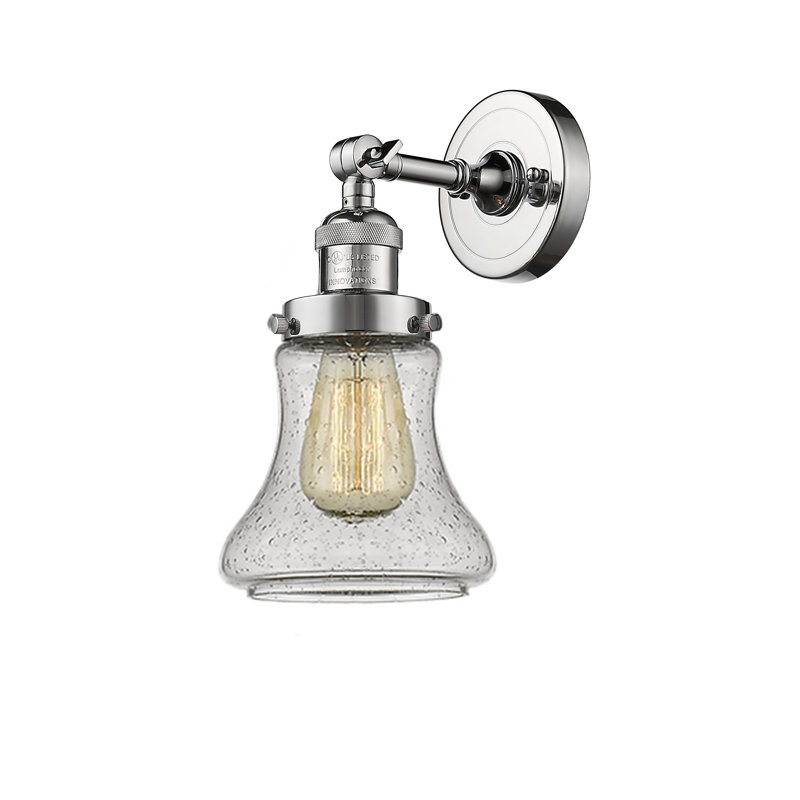 Edda Dimmable Bath Sconce, 6 Watt Vinage LED Bulb, Seedy, Polished Chrome