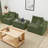 L-Shaped Sofa with Removable Ottoman, Deep Seat and Throw Pillows-1226718699