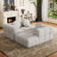 Moderne 4 modulaire - 103 po en forme de L, revêtement en chenille pour la détente en forme de L carré, rembourré de mousse-594426996-594426987