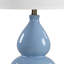 Lampe de table Roe, abat-jour en lin blanc, corps en céramique gourde bleue, 26 po-118778048