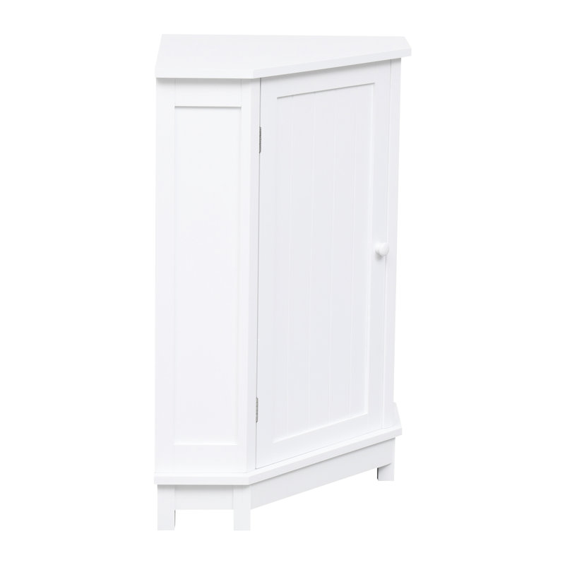 Buffet de salle de bain blanc triangulaire - tablettes réglables, maximise l'utilisation de l'espace de rangement, espace et design fonctionnel