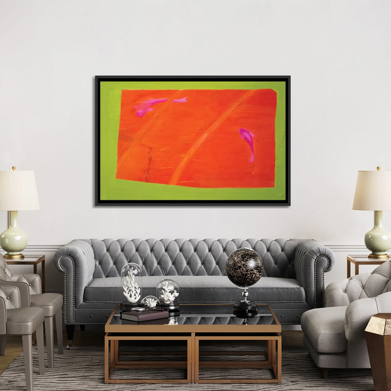 " Two Fish " by Andrew Squire, 18" H x 26" W x 1.5" D, Black Framed Canvas, No Mat