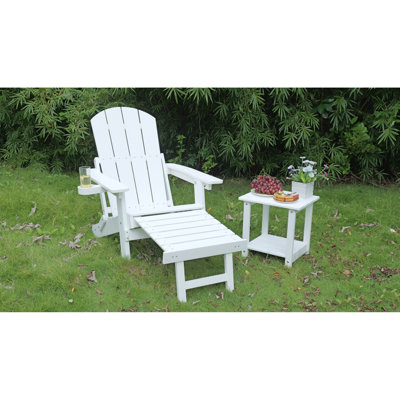 Chaises longues d'extérieur toutes saisons 2 pièces avec dossier réglable et repose-pieds caché, pour patio et jardin