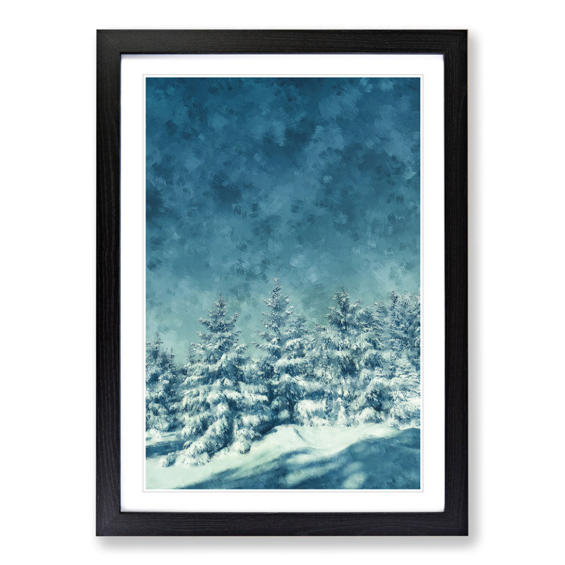 Winter Forest Vol.9 - Picture Frame Painting, 48cm H x 36cm W x 2cm D, Black Framed