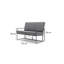 Anibella 124cm Wide Metal Loveseat with Cushions-1333105523