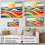 «Yellow and Red Vibrant Landscape Horizons», art mural abstrait-182837119-182837112