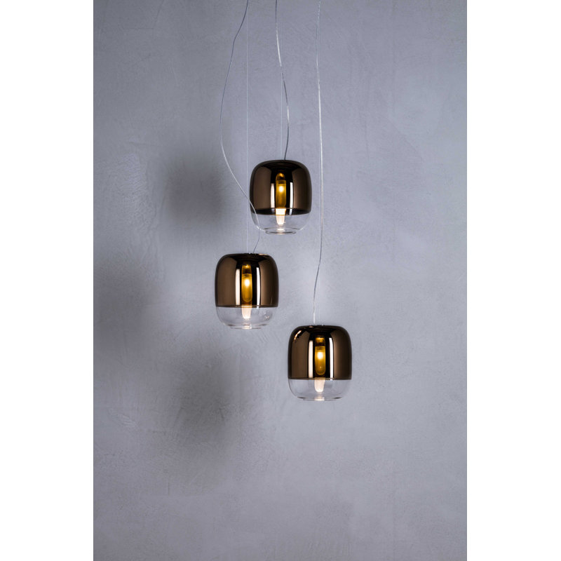 Gong 3 - Light Chrome LED Cluster Pendant, No, Copper