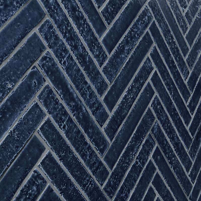 Wabi Sabi 1.5x 9 Crackled Glossy Ceramic Subway Wall Tile, Blue