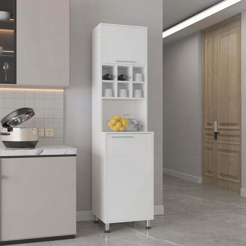 Double Cabinet Kitchen Pantry with Six Spice Cubbies