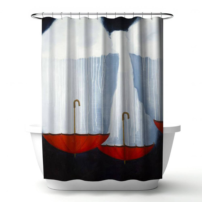 Shower Curtain MI42 – Polyester Shower Curtain, Dye Sublimation Print, 71" W × 74" L