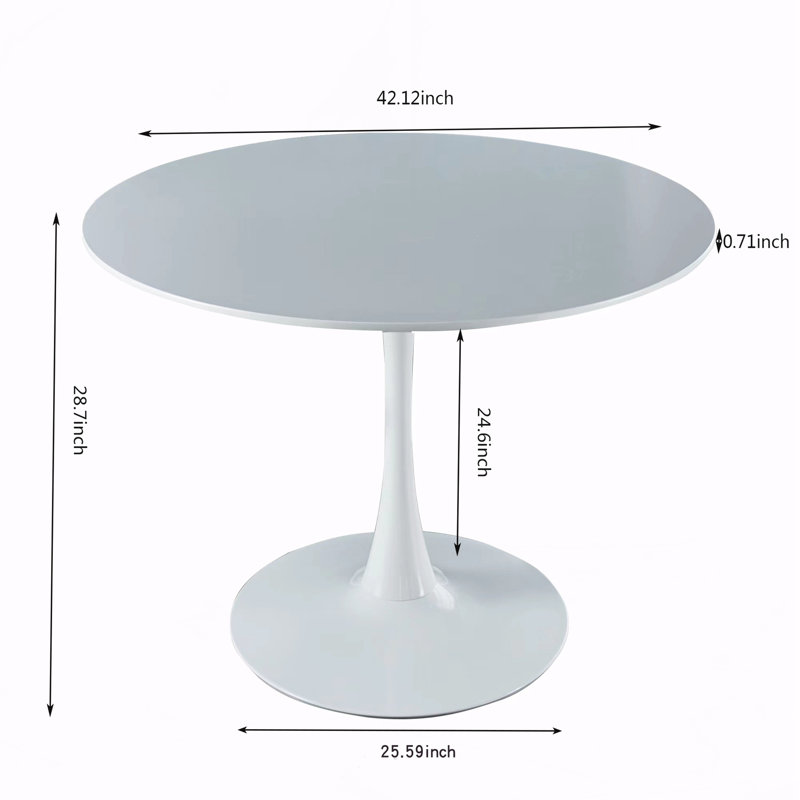Table de cuisine pour petits espaces, Blanc, Blanc