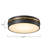 Dax - Integrated LED Flush Mount - Black with Brass Accent - Alabaster Glassware Diffuser Shade-1224518265-1224518264