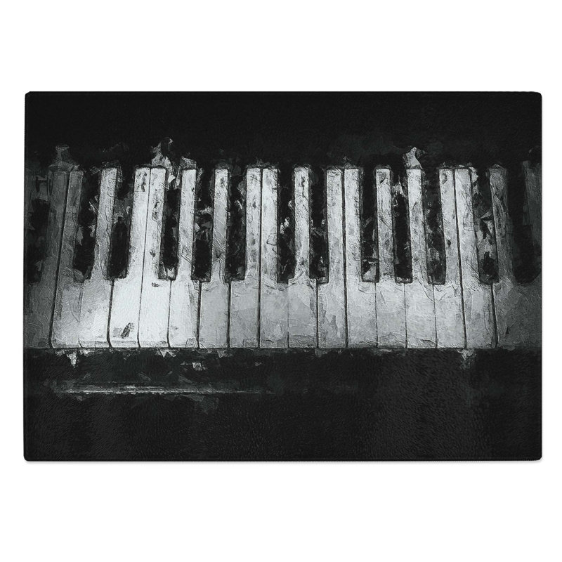 Tempered Glass Broken Piano Keys Chopping Board, 39 cm W x 28.5 cm L