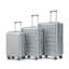 20 "/ 24" / 28 "3 pièces / ensemble en valise à roulettes en ABS, couleur assortie, avec serrure à combinaison (argent)