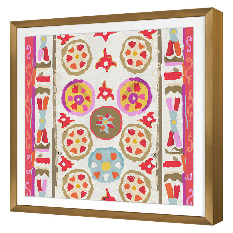 Tribal Cream Print by Dana Gibson, Gold, 40" H x 40" W x 0.75" D
